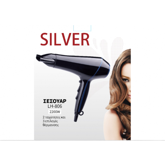 Silver Hair Dryer 2200W LH-806