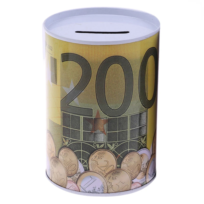 Cute EURO Coin Bank Money Box Durable Safe Metal Piggy Bank - Medium