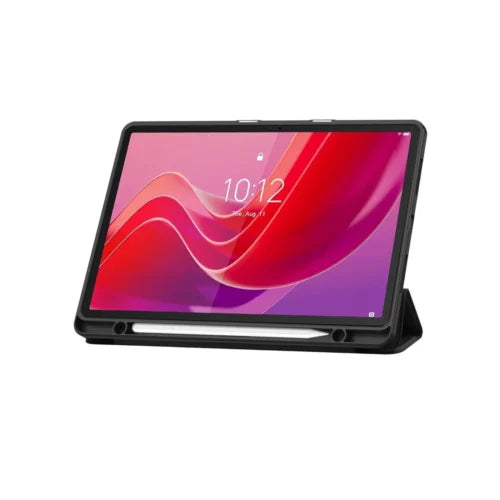 Jteach Tri-fold Flip Cover Stand Book Case with Pencil Holder For Lenovo Idea Tab 11" 2025 (Black)