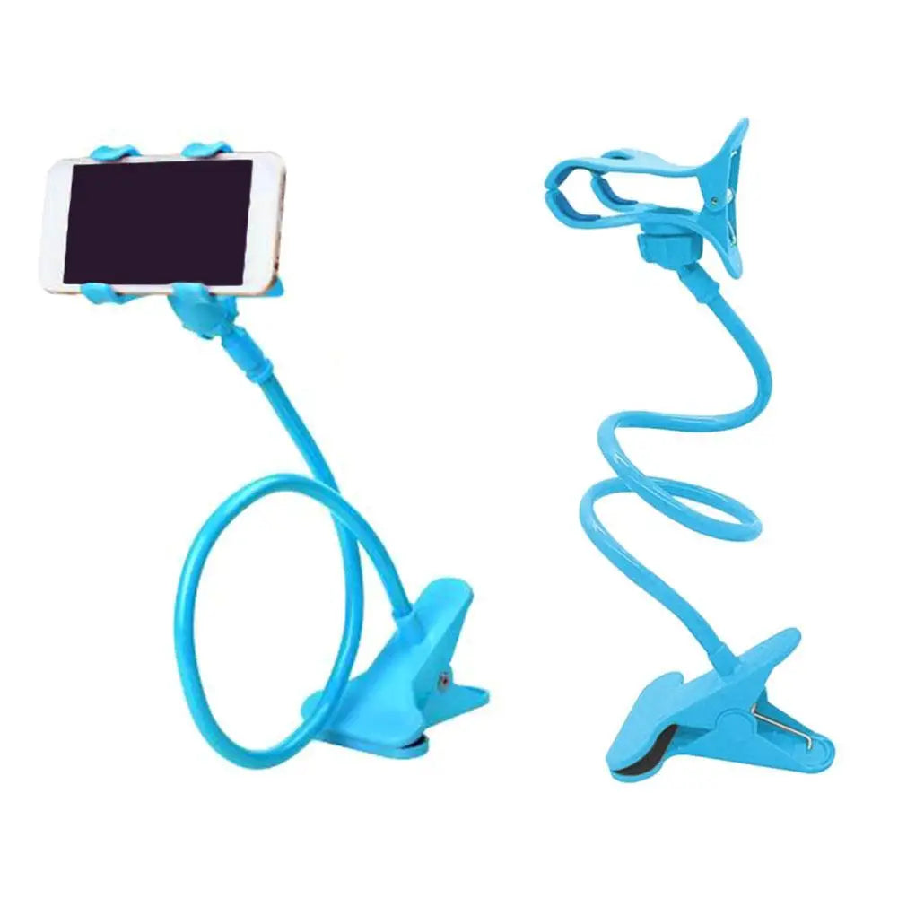 Universal Cell Phone holder Flexible Long Arm lazy Phone Holder Clamp Bed - Blue