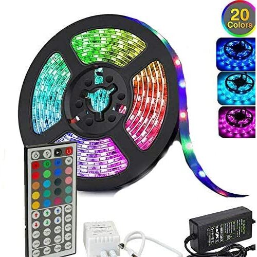 Led Lights for Bedroom LED Lights with Remote 5050 RGB LED Strip Lights, LED Lights for Room Party Decoration (5m)