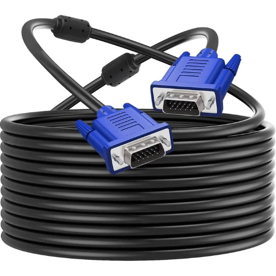 Cabel VGA Male To VGA Male 15m (Full HD VGA to VGA monitor cable & VGA lead, connects computers to screens/projectors 15-pin