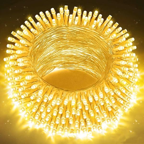 Christmas Led Light 100 LED White Wire 10M Cabel String Lights (Yellow)