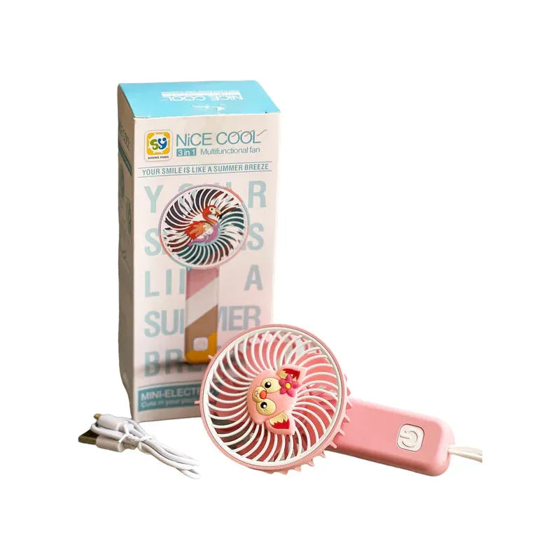 NICE COOL 3 in 1 Multifunctional Mini Electric Fan Pink