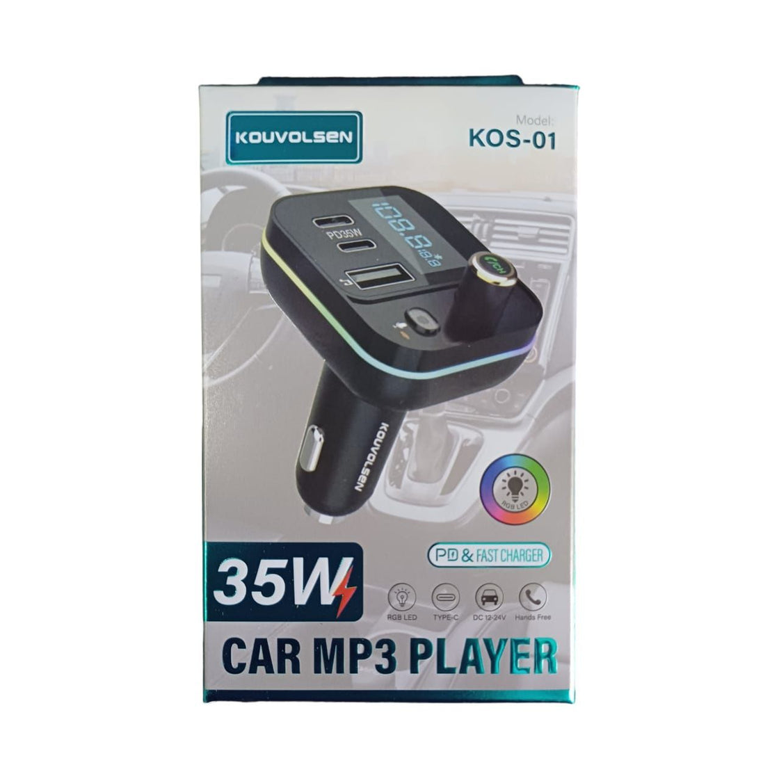 KOUVOLSEN KOS-01 35W Car MP3 Player Faste Charger