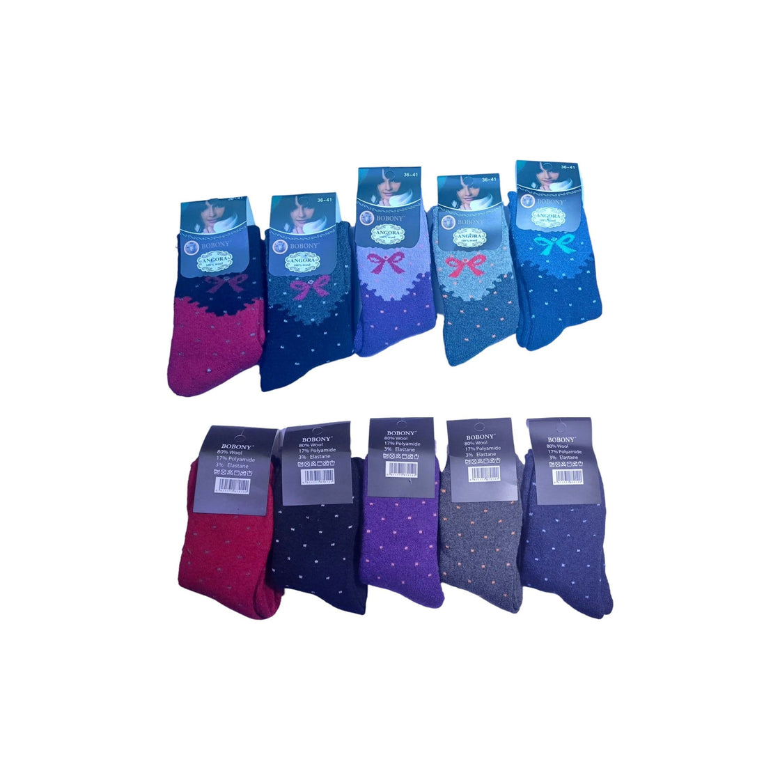 SOK-01 Wool BOBANY Angora Colored Socks 10pcs 36-41