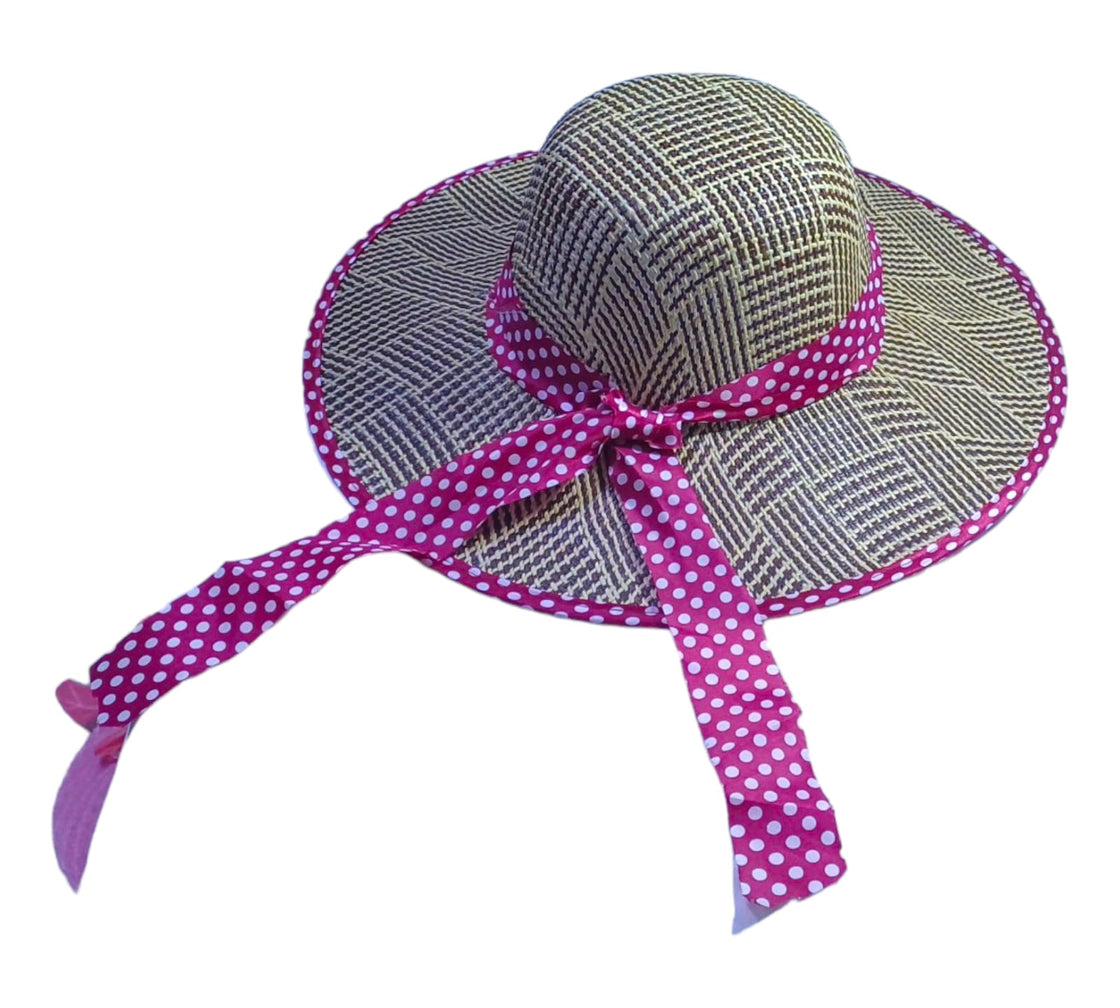 Summer Sun Hat-Adorable Bow Brown and Purple