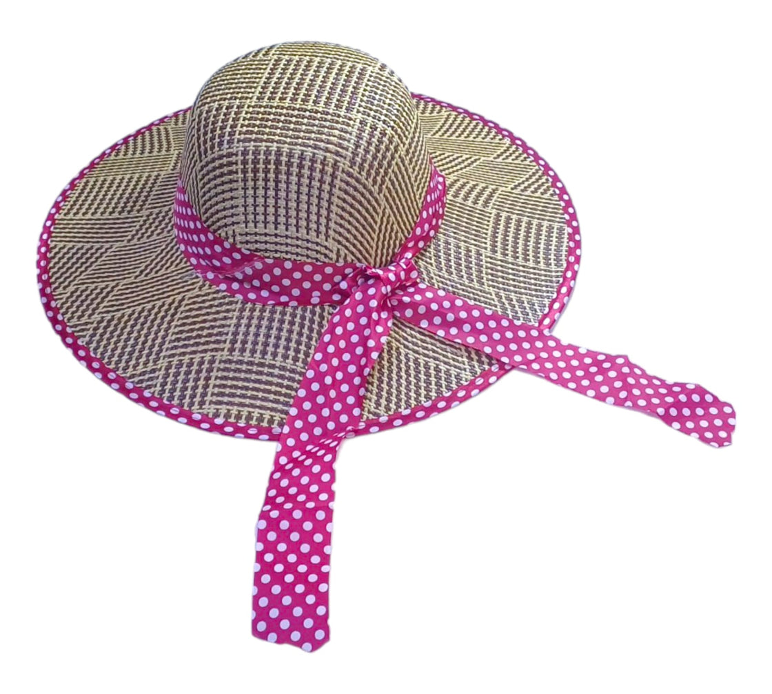 Summer Sun Hat-Adorable Bow Brown and Purple