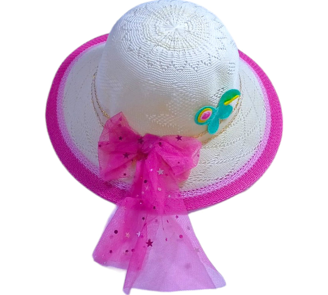 Summer Sun Hat-Adorable Bow Dark Pink