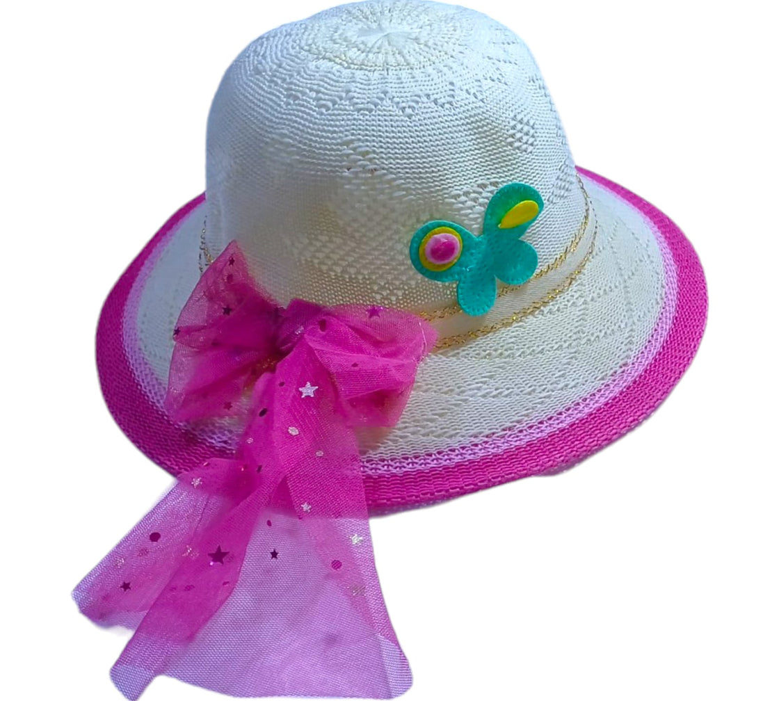 Summer Sun Hat-Adorable Bow Dark Pink