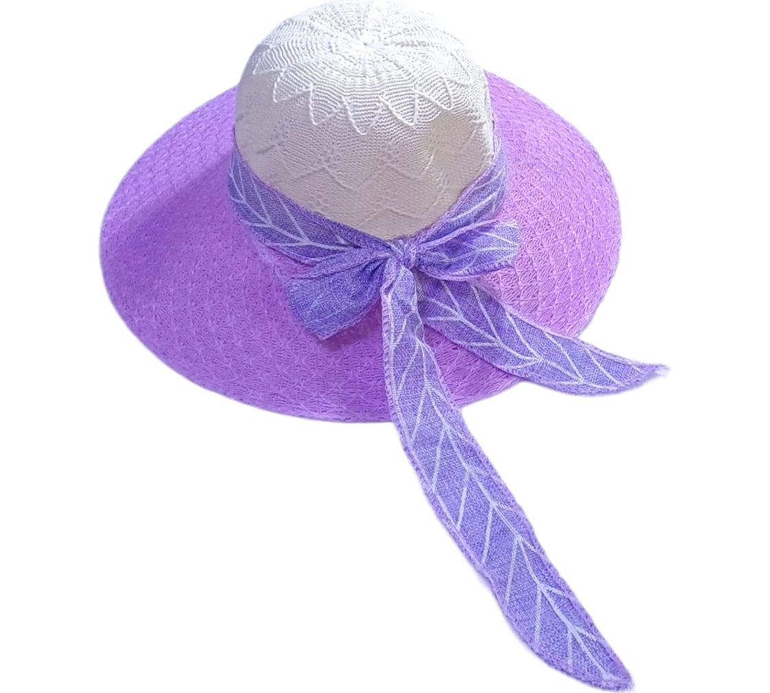 Summer Sun Hat-Adorable Bow Purple