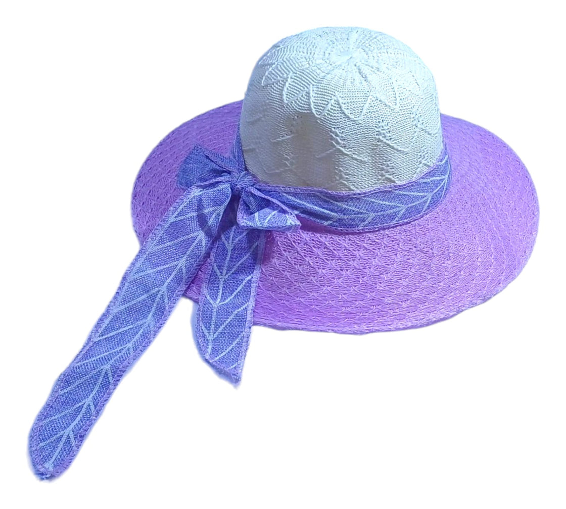 Summer Sun Hat-Adorable Bow Purple