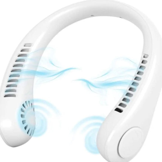 Portable Mini Neck Fan, Rechargeable Hands Hanging Neck Fan (White)
