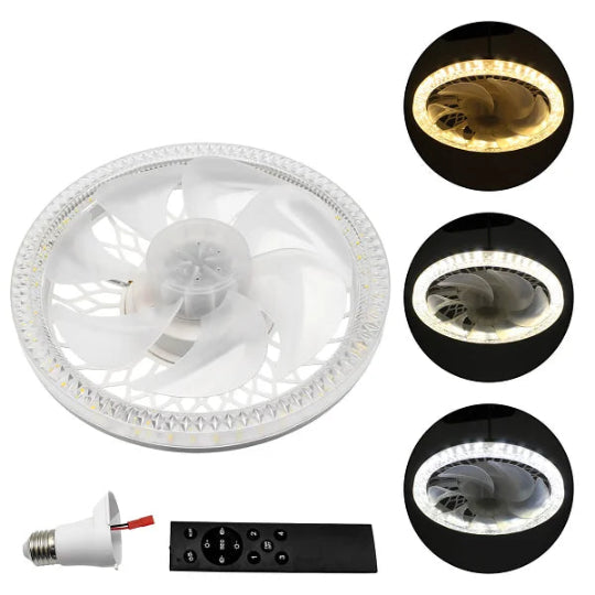 Rixme E27 60W Light Dimmable Ceiling Fan with Remote Control LED Light Bedroom Ceiling Lamp