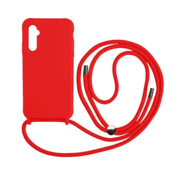 Silicone Back Cover Case Mobile Phone Cases With Strap Cord For Samsung A50 / A30s