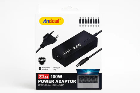 Universal Laptop Adapter 100W - Andowl Q-A24 with 8 Connectors