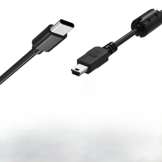 0.5-meter Mini 5Pin to Type-C OTG Data Cable, Supporting Charging Black