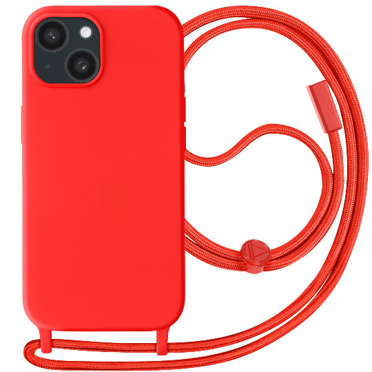 Tpu Silicone Back Cover Case Strap With Cord For iPhone 15