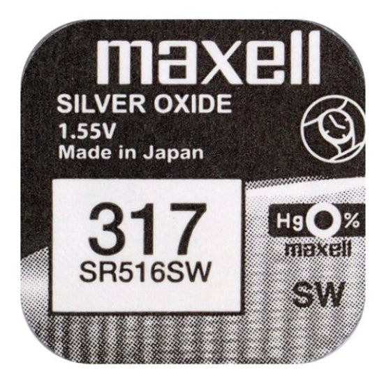 Maxell Battery Coin Cell 317/SR516SW 1.55V 1Pcs