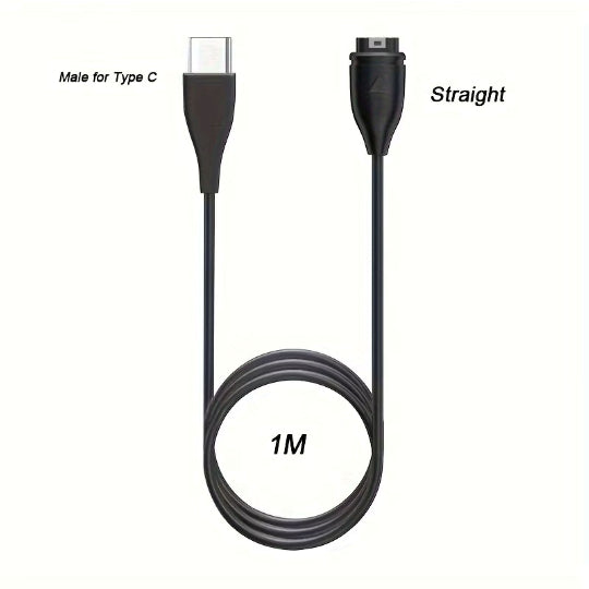1M Charging Cable Type C for Garmin Fenix Models 7, 6, And 5, As Well As Vivoactive 3, Forerunner 945, 935, 245,