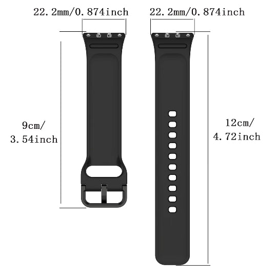 Strap suitable Silicone Watch Strap for Samsung Galaxy Fit 3 Black