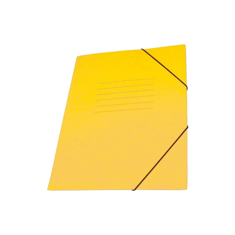 Prespan Folder with Rubber and Ears 26x34cm for A4 Paper YELLOW