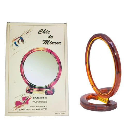 Chic de Double-sided oval Mirror A Hand,Table & Wall Mirror 15 x 15 cm No 417