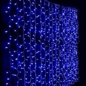 LED Christmas Curtain Lights  Wire Curtain String Lights 2m x 2m - (Blue)