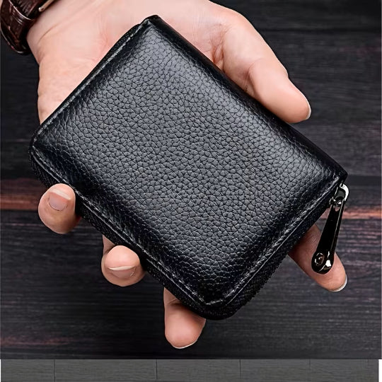 Premium Men & Women Wallet Multiple Card Slots, ID Card Holder And Zipper Pocket - Safe Travel And Everyday Use,Black