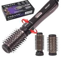 2IN1 Sokany Electric Ceramic Hair Brush for Straightening & Curling 1000W SD-903