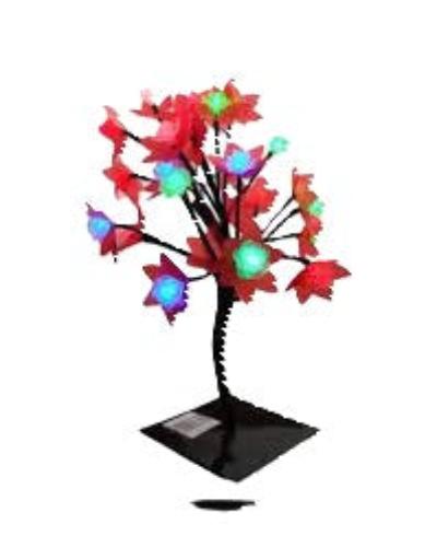 Decorative illuminated cherry tree with Led lights Multicolor 40cm high (Red)