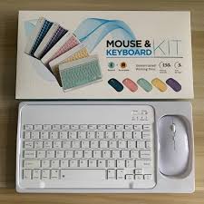 Rechargeable Bluetooth Keyboard and Mouse Combo Ultra Slim Full-Size Keyboard and Ergonomic Mouse for Laptop and All Bluetooth Enabled Mac/Tablet/iPad/PC/Laptop - Pure White