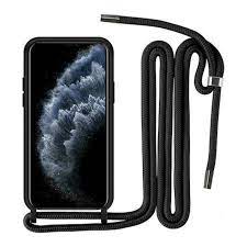 Premium Silicone Case With Cord for Redmi Note 10 Pro Black