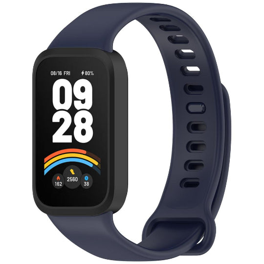 Silicone Strap for Xiaomi Band 9 Active, Redmi Band 3 Smart watch Bracelet Wrist Strap Dark Blue