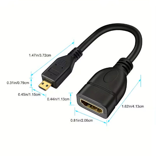 Micro HDTV to HDTV Female Extension Cable.