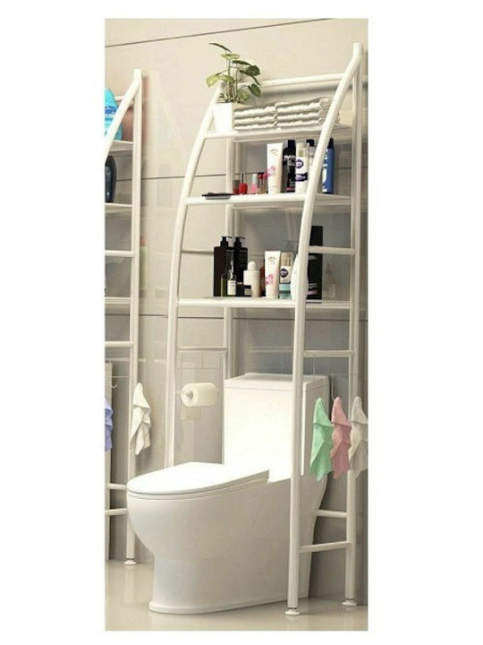 TM-0093 Bathroom Floor Shelf Metal with 3 Shelves 65x25x166cm