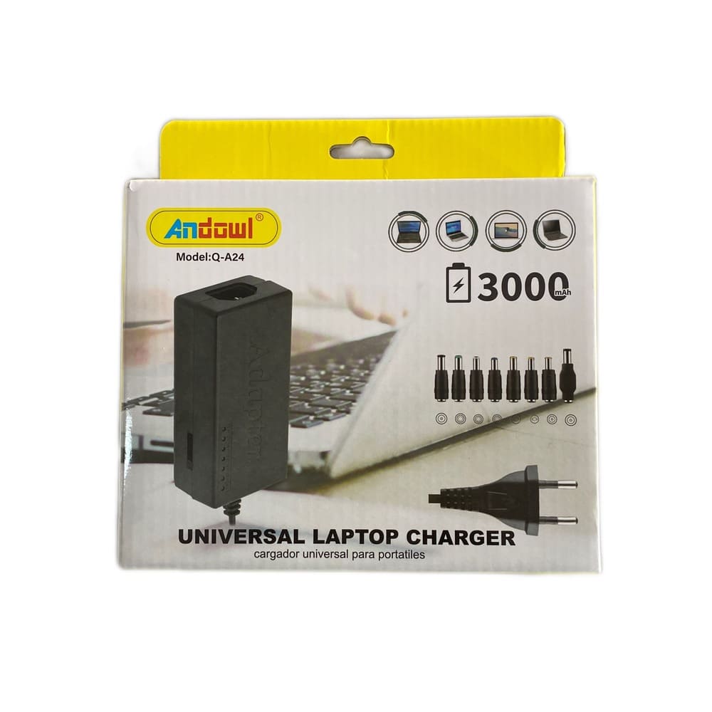 Andowl Universal Laptop Charger 100W 24V with Detachable Power Cord and Plug Set