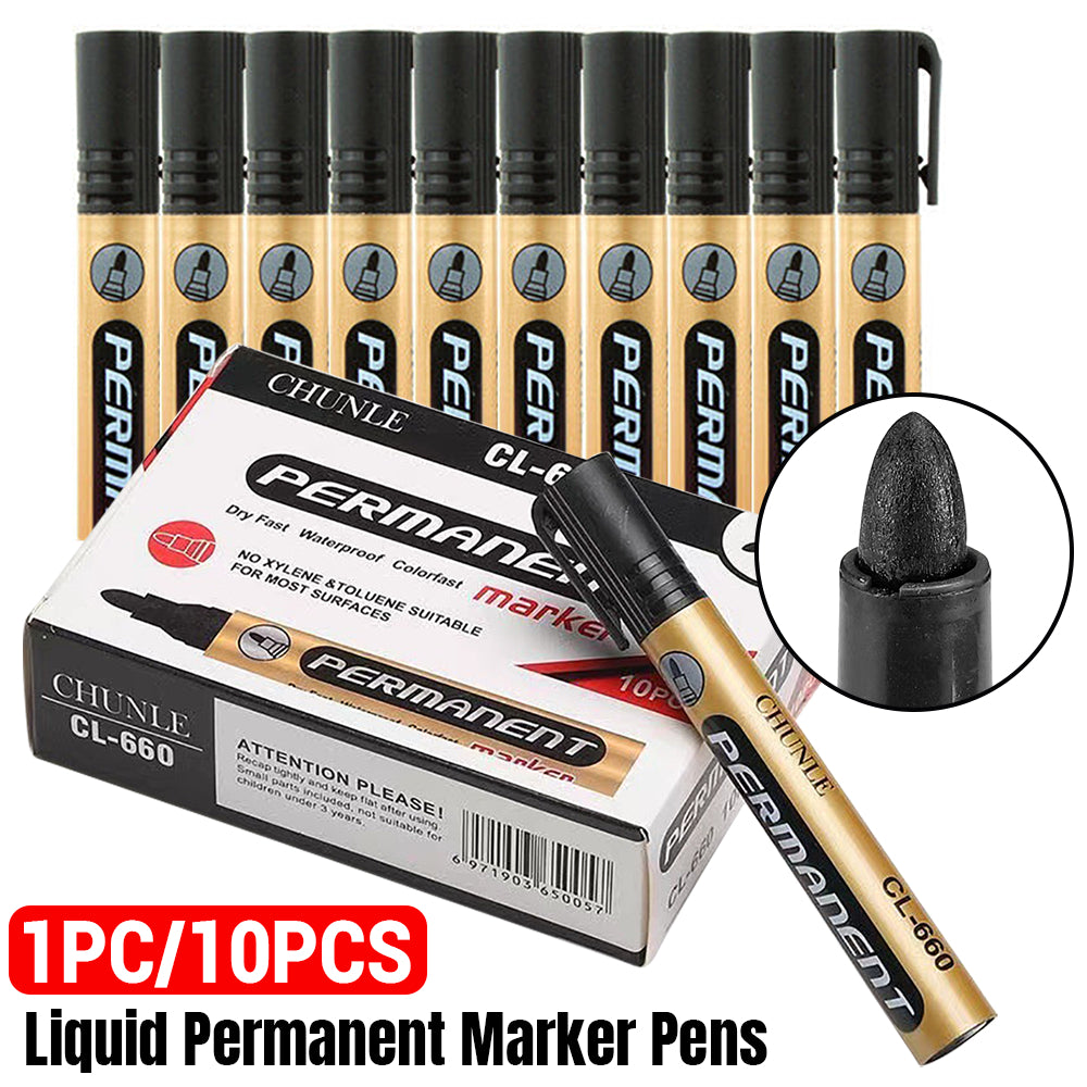 CL-660 Chunle Permanent Dry Fast Waterproof Colorfast Marker 10pcs