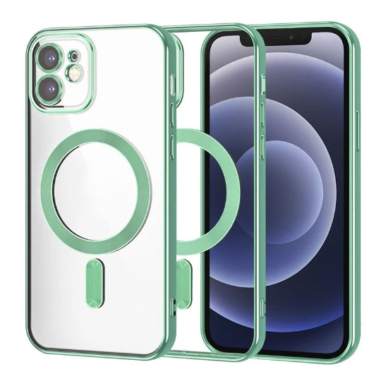Magsafe Transparent Color Frame Case With Camera Lens Protector for Iphone 12