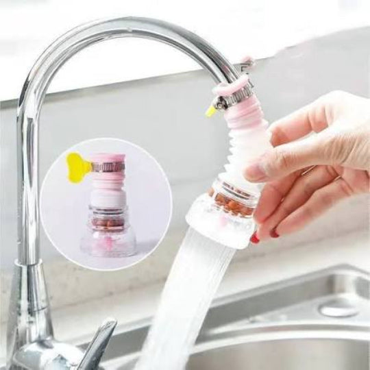 360° Rotating Water Filter Adjustable faucet extension with filter – Rose
