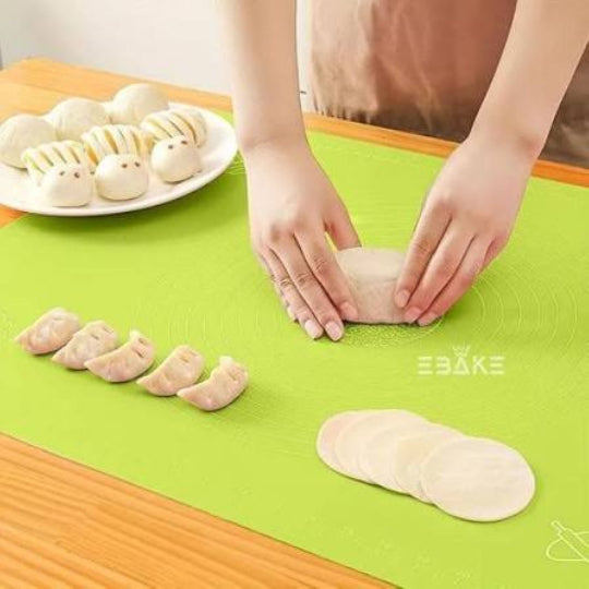 Silicone Baking Mat 70x50 Cm Food Grade Silicone for Home & Kitchen Pastry, Pizza Bread Cookies, Fondant, Pasta - Green