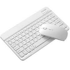 Rechargeable Bluetooth Keyboard and Mouse Combo Ultra Slim Full-Size Keyboard and Ergonomic Mouse for Laptop and All Bluetooth Enabled Mac/Tablet/iPad/PC/Laptop - Pure White