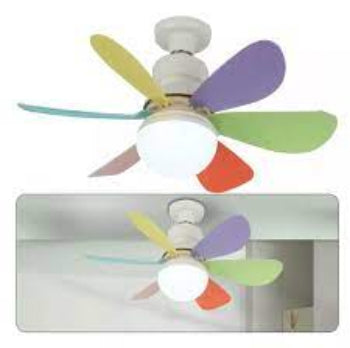RiXME FLOR LUZ DE VENTILADOR 40W 20.5" Super Quiet E27 Colorful