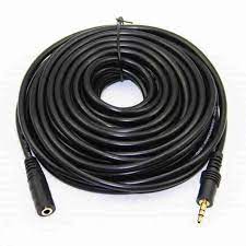 Male 3.5mm Stereo Jack to Female 3.5mm Stereo Jack Aux Cable, Black, 10M