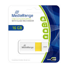 MediaRange USB 2.0 Flash Drive 16GB White/Yellow MR972