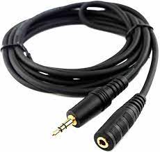 Male 3.5mm Stereo Jack to Female 3.5mm Stereo Jack Aux Cable, Black, 1.5M