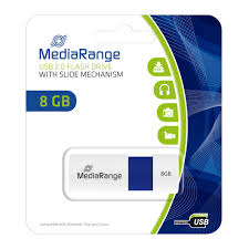 MediaRange USB 2.0 Flash Drive 8GB White/Blue MR971