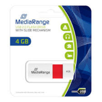 MediaRange USB 2.0 Flash Drive 4GB White/Red MR970