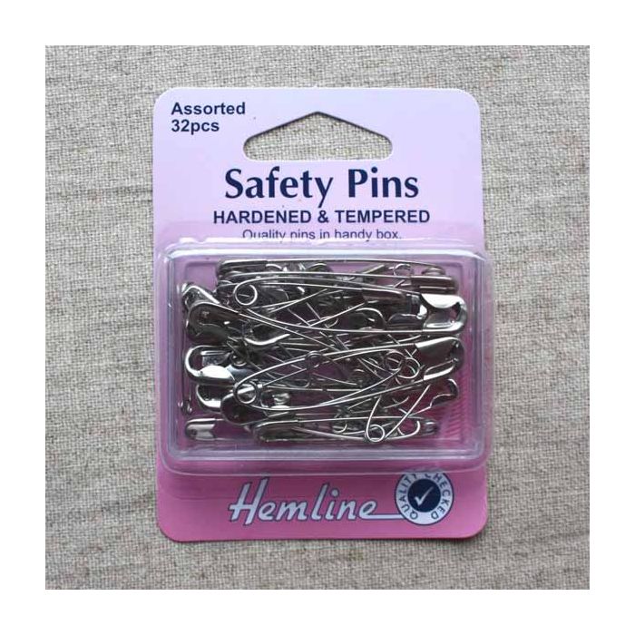 Safety Pins: Nickel: Assorted