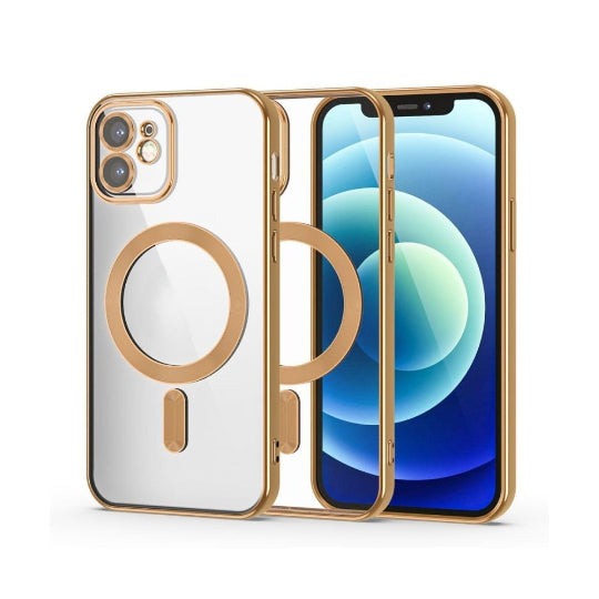 Magsafe Transparent Color Frame Case With Camera Lens Protector for Iphone 12